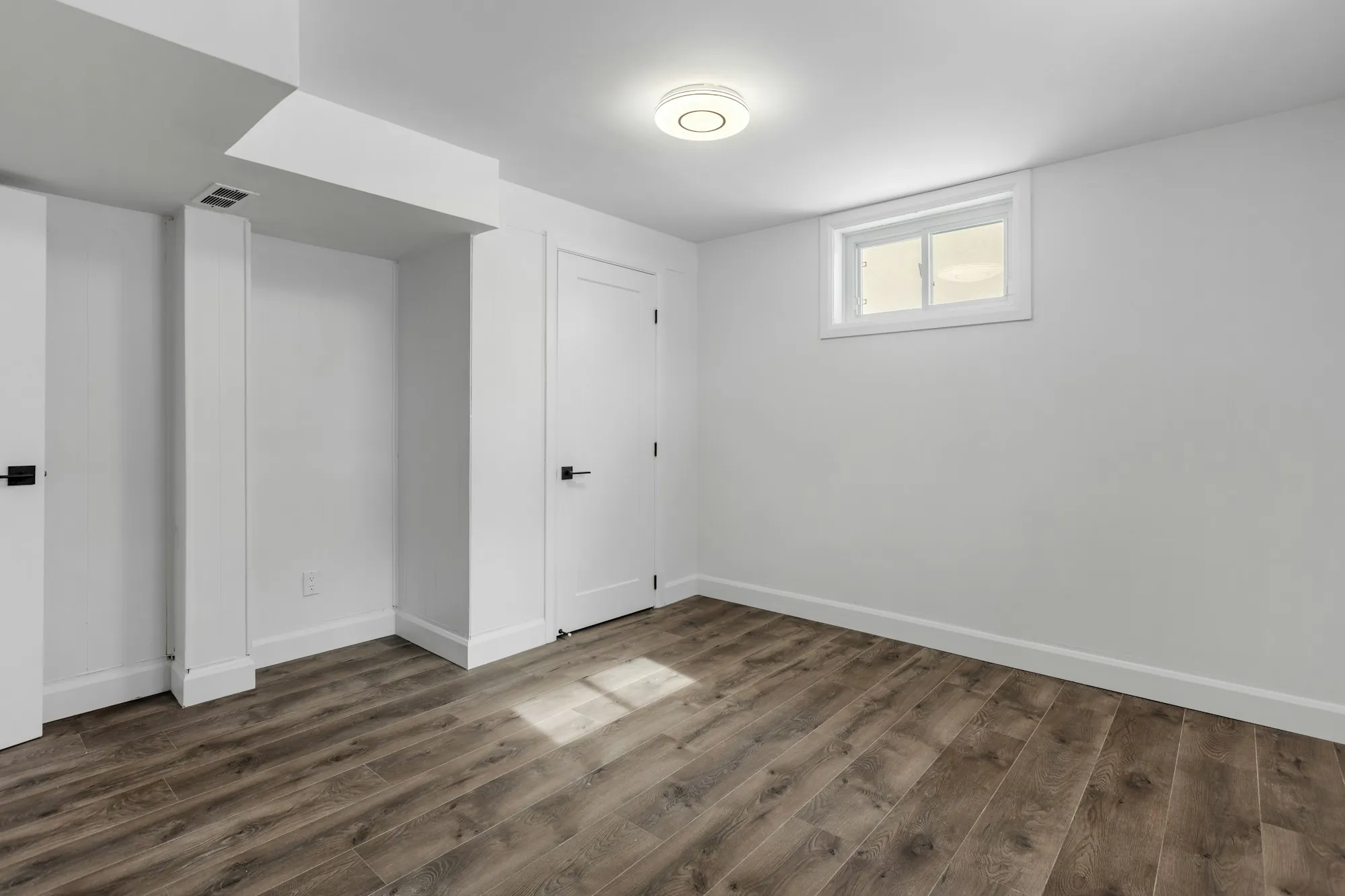 Finished basement living space