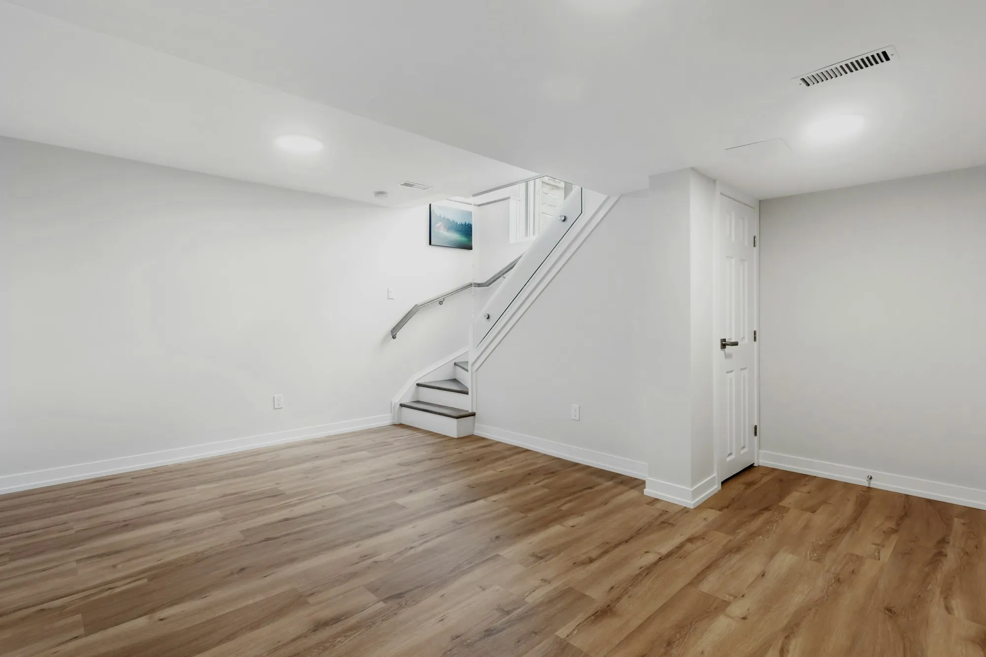 Basement remodeling project in a home