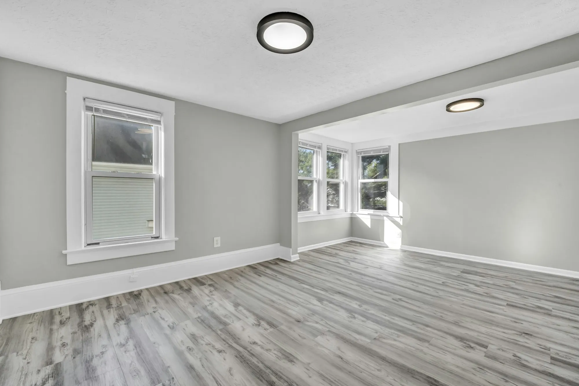 Freshly painted interior walls and trim