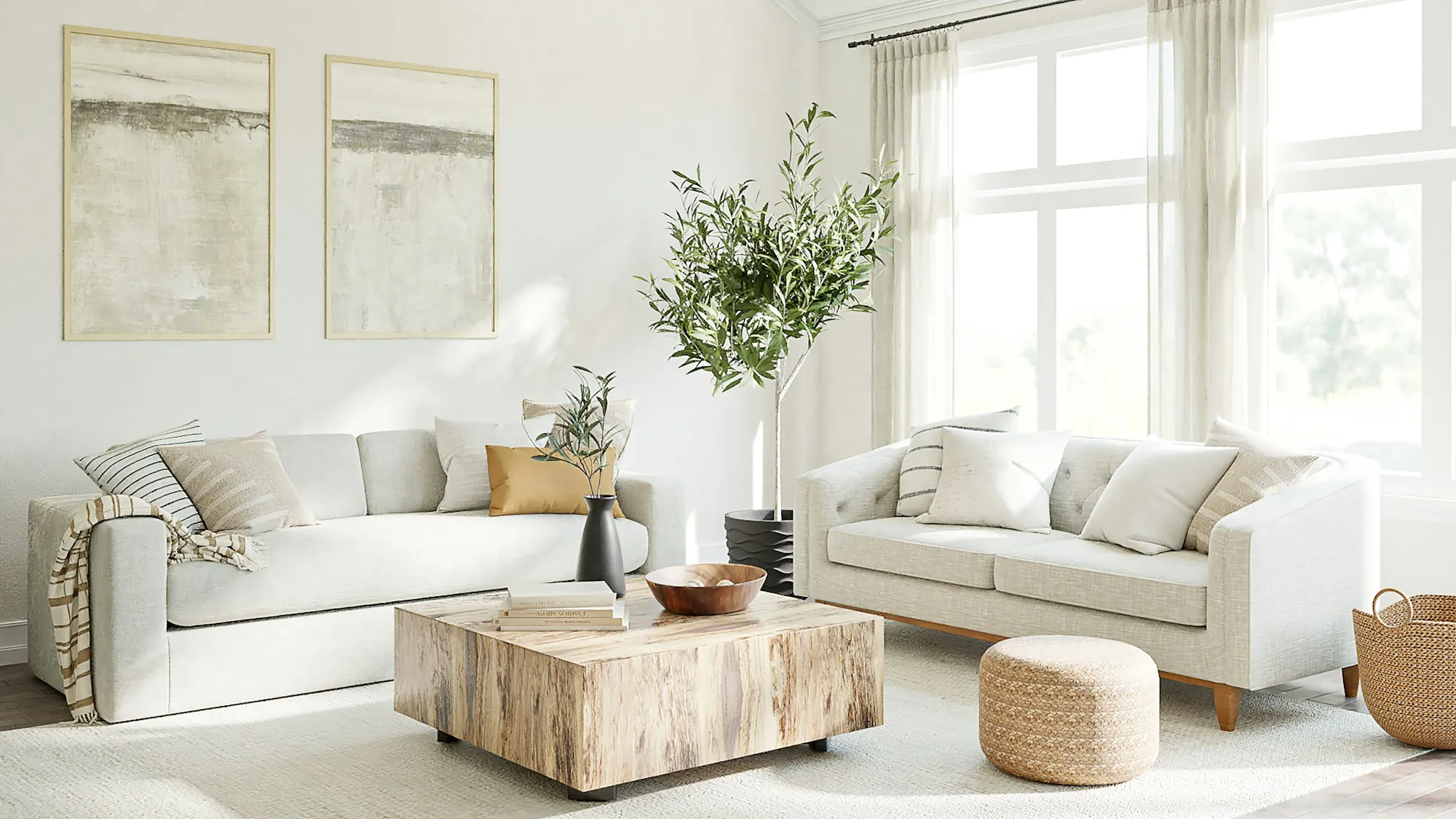 Finished interior of a remodeled home